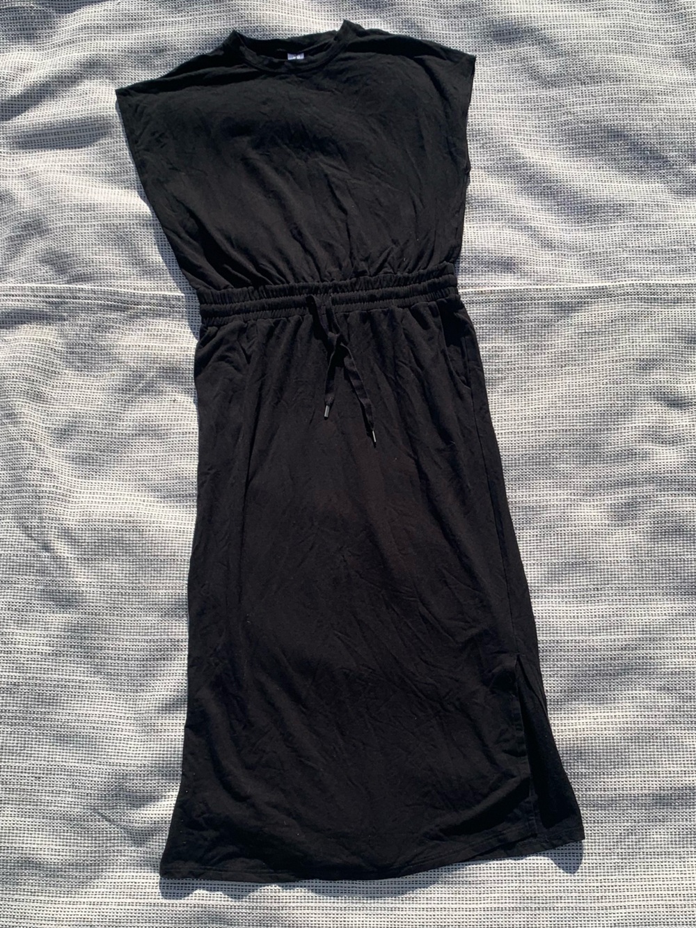 Smash + Tess Black Dress Drawstring Waist cozy soft comfy